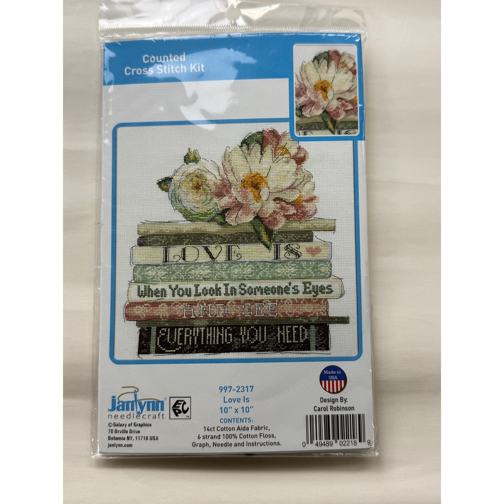 Janlynn Love Is Counted Cross Stitch Kit Books Flowers